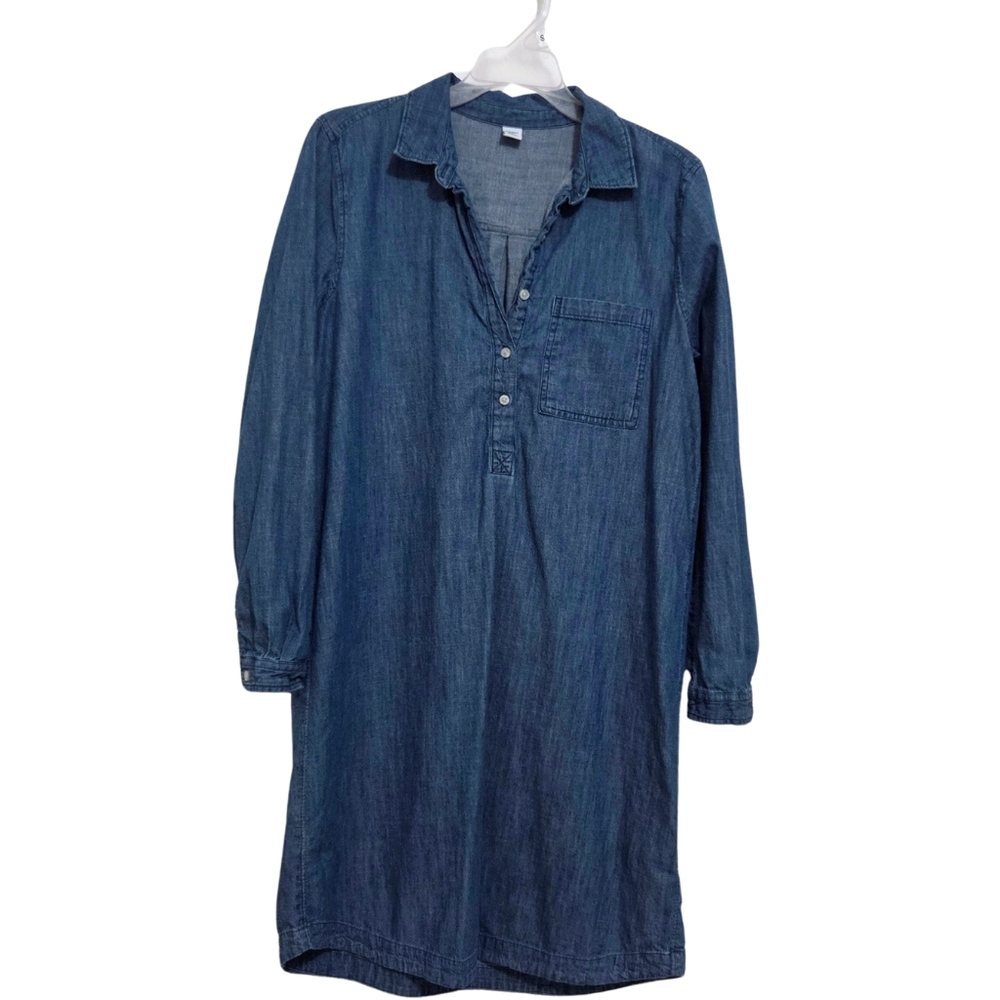 Chambray Shift Shirt Dress